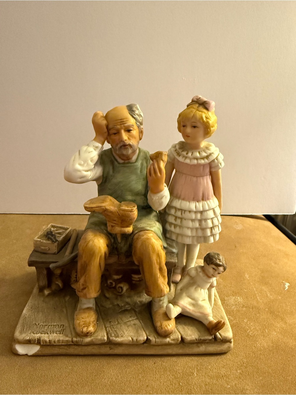 Vintage 1980 Norman Rockwell “The Cobbler” Figurine Japan Porcelain Statue